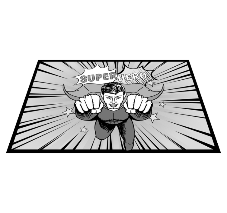 Dynamic Superhero Graphic kids vinyl carpet - TenStickers