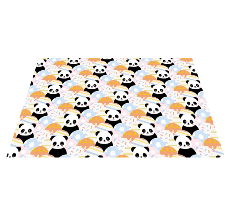 Panda Playground Pattern nursery vinyl carpet - TenStickers