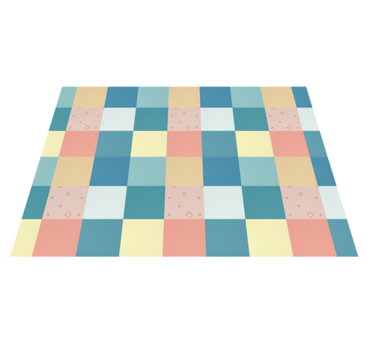 Geometric Pastel Checkerboard geometric vinyl carpet - TenStickers