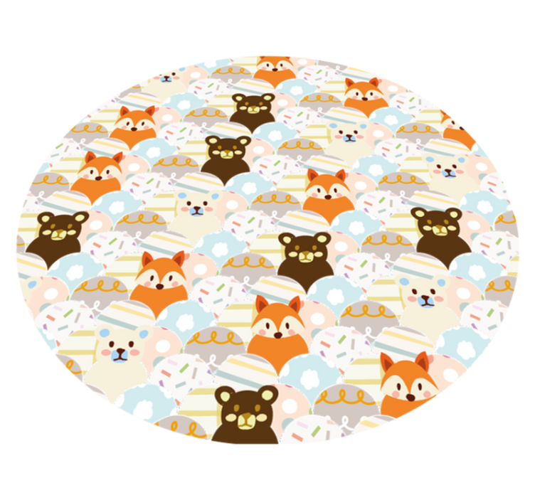 Adorable Animal Pattern nursery vinyl carpet - TenStickers