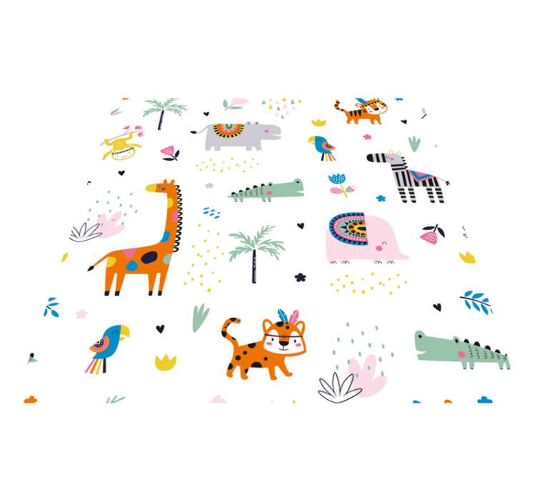 Cheerful Safari Theme nursery vinyl carpet - TenStickers