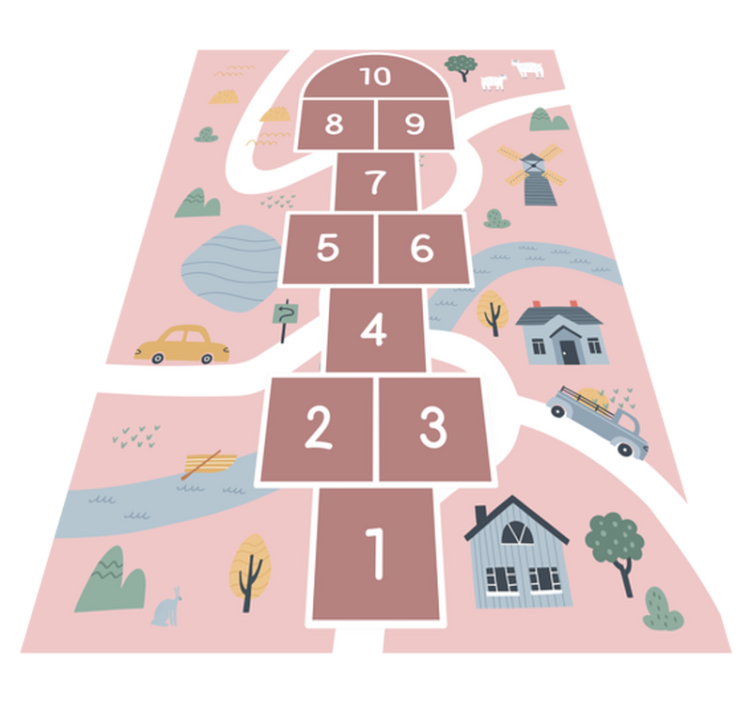Children's Playful Hopscotch game vinyl carpet - TenStickers