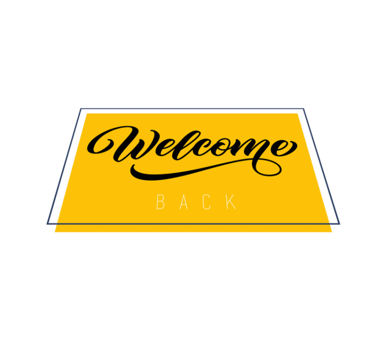 Welcome Back Greeting entrance hall vinyl carpet - TenStickers