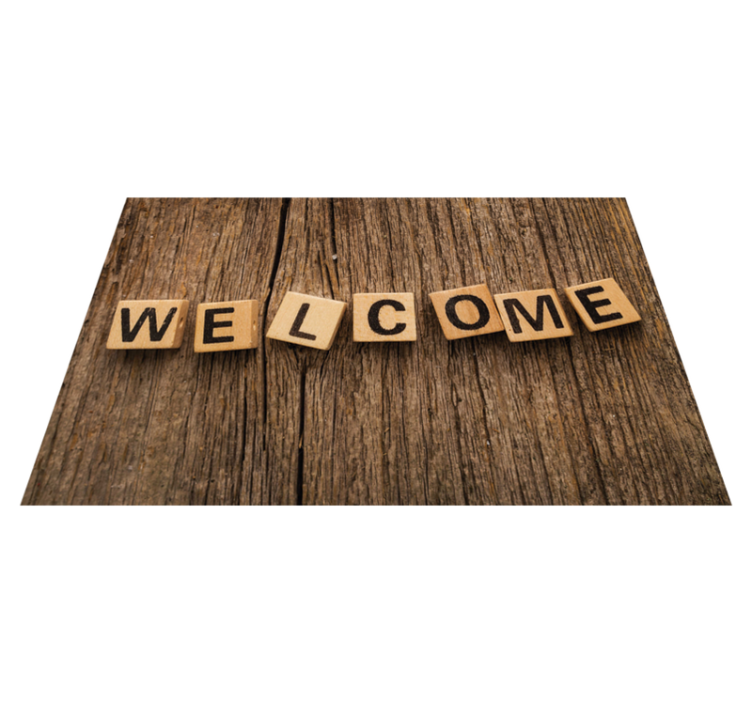 Wooden Alphabet Welcome custom vinyl carpet - TenStickers