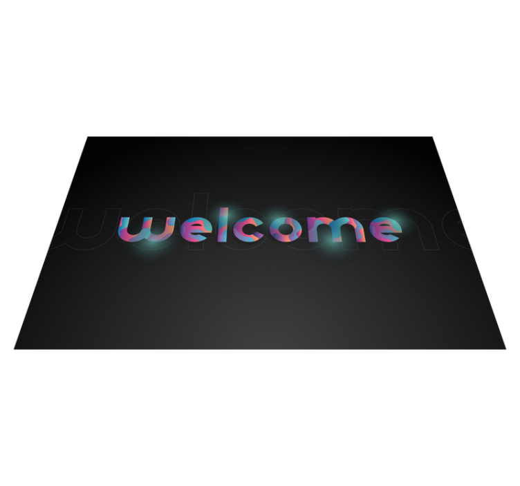 Colorful Welcome Text entrance hall vinyl carpet - TenStickers