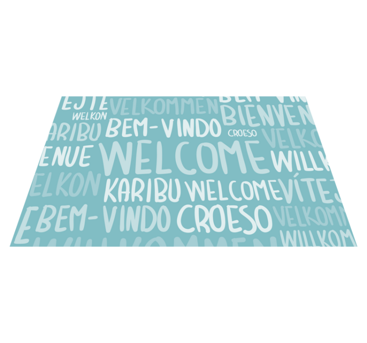 Multilingual Welcome Text custom vinyl carpet - TenStickers