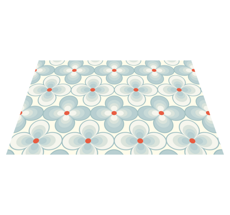 Geometric blossom pattern tile vinyl carpet - TenStickers