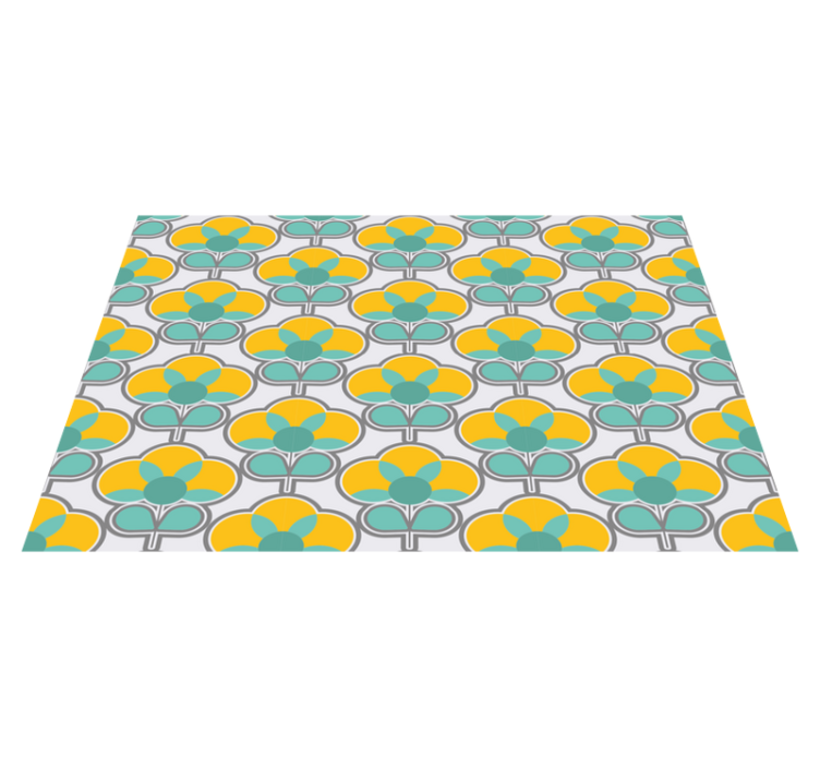 Geometric Floral Pattern geometric vinyl carpet - TenStickers