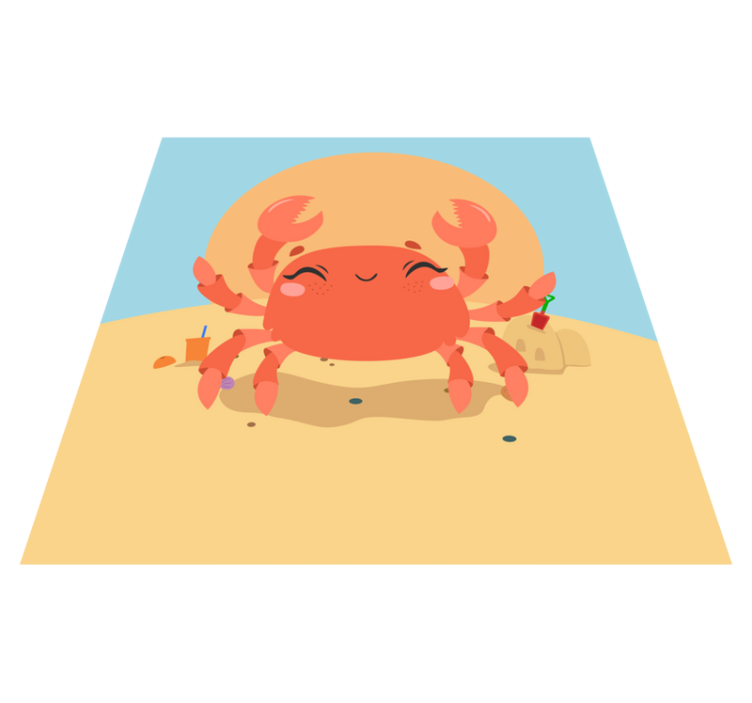 Cheerful cartoon crab kids vinyl carpet - TenStickers