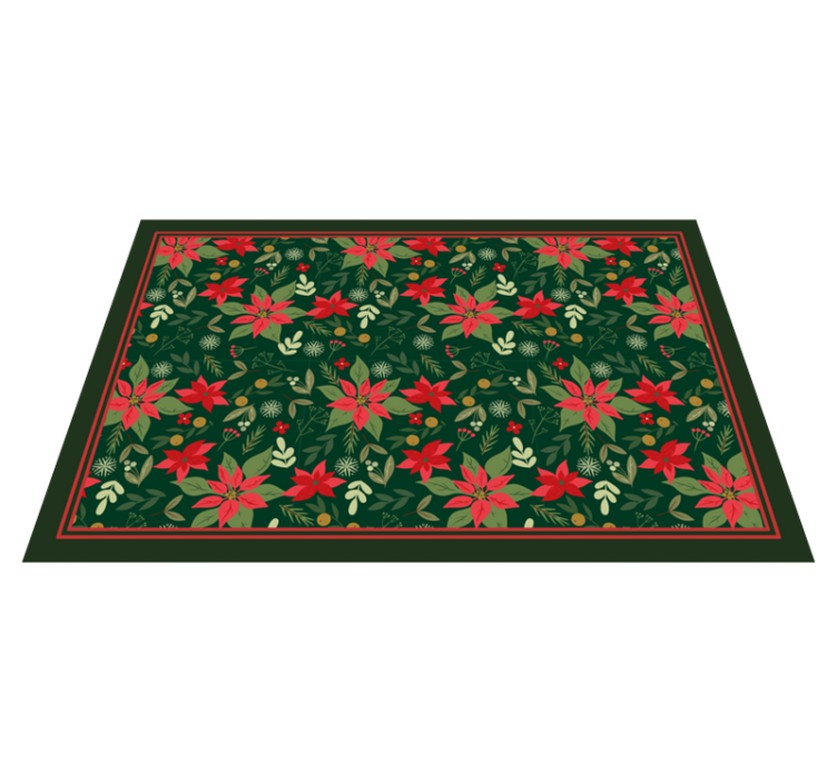 Festive Poinsettia Pattern Christmas vinyl carpet - TenStickers