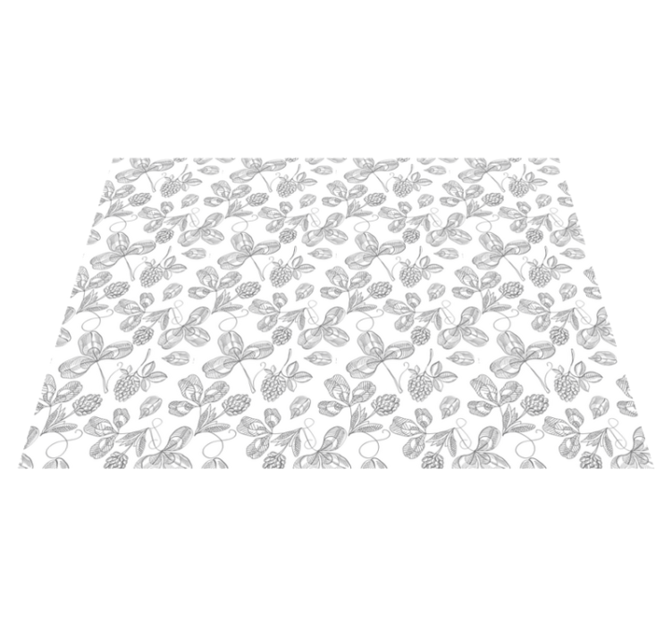 Botanical Lineart floral vinyl carpet - TenStickers