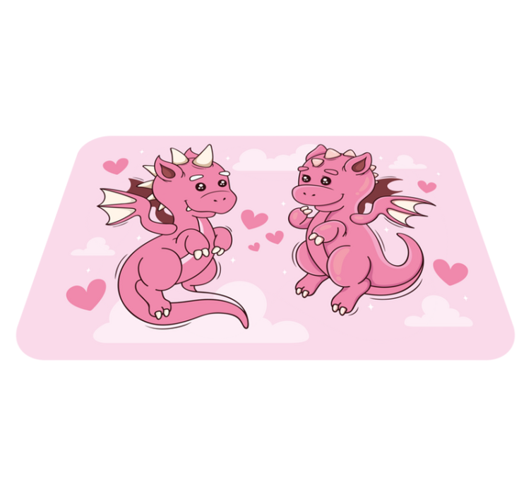 Playful Dragon Duo kids vinyl carpet - TenStickers