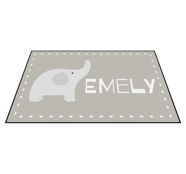 Customizable Elephant personalised vinyl carpet - TenStickers