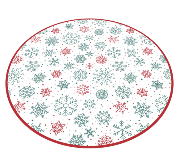 Snowflake round Christmas vinyl carpet - TenStickers