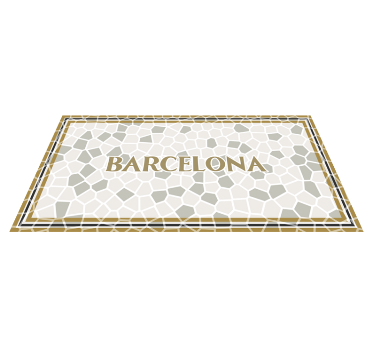 Barcelona Geometric Pattern mosaic vinyl carpet - TenStickers