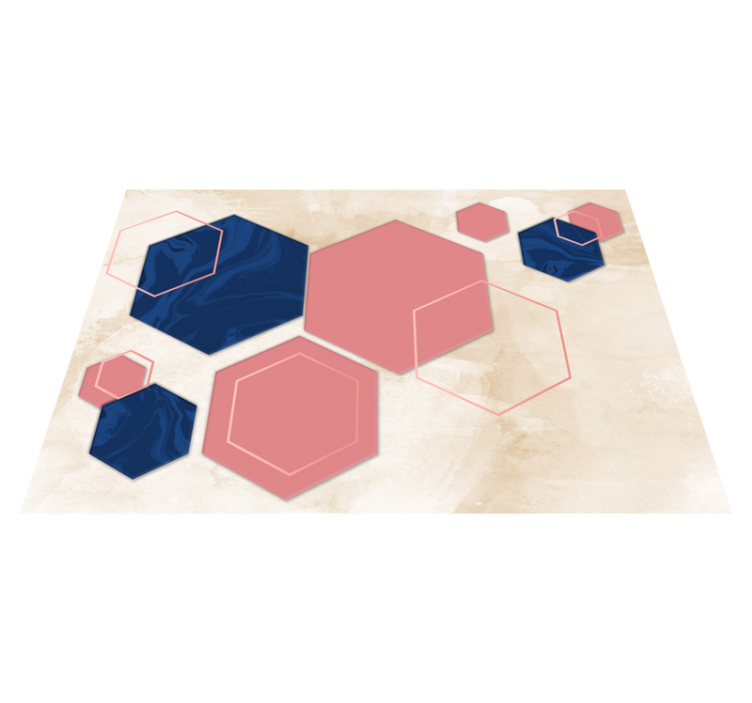 Abstract Hexagons geometric vinyl carpet - TenStickers