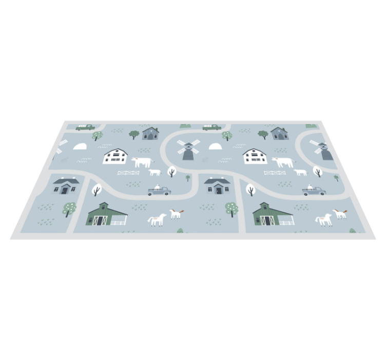 Playful Farm Theme kids vinyl carpet - TenStickers