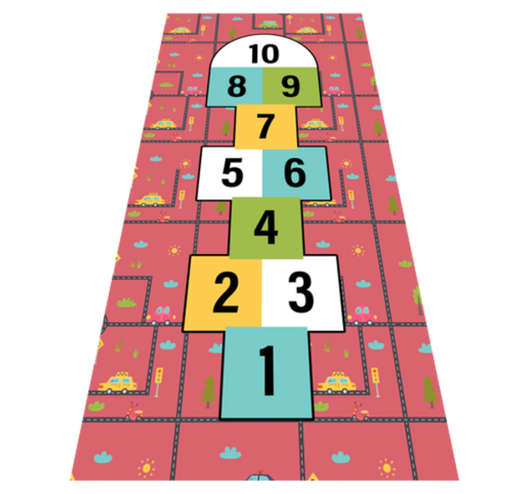 Hopscotch Playtime game vinyl carpet - TenStickers