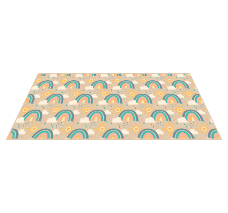 Cheerful Rainbow Pattern kids vinyl carpet - TenStickers