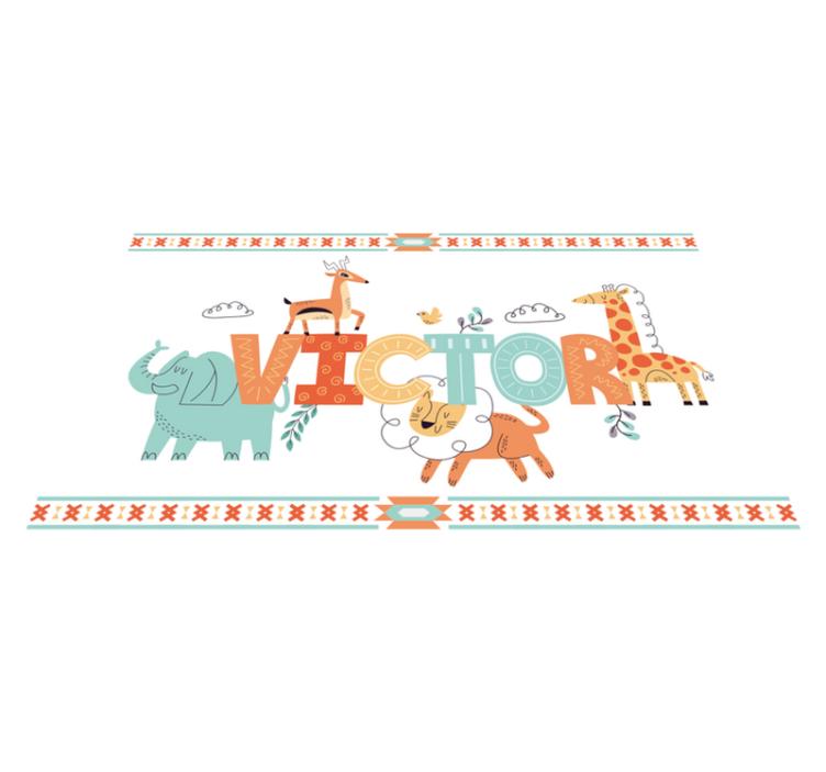 Personalized Safari Theme custom vinyl carpet - TenStickers