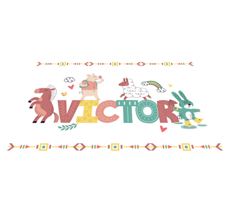 Playful Alphabet Animals custom vinyl carpet - TenStickers