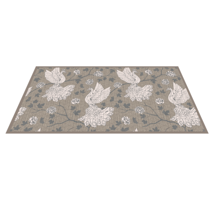 Crane Garden Scene animal vinyl carpet - TenStickers