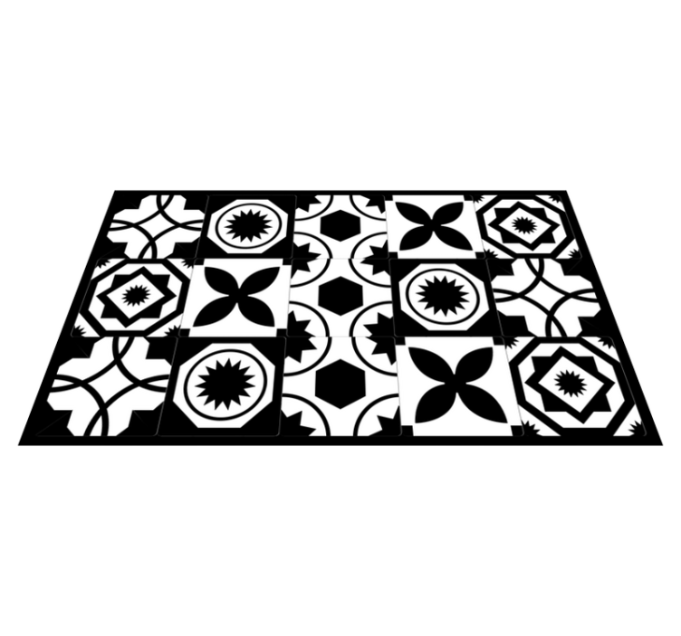 Contrasting Patterns tile vinyl carpet - TenStickers