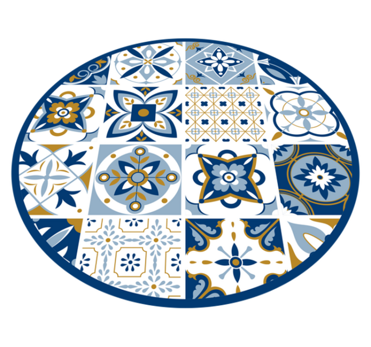 Circular tile pattern tile vinyl carpet - TenStickers