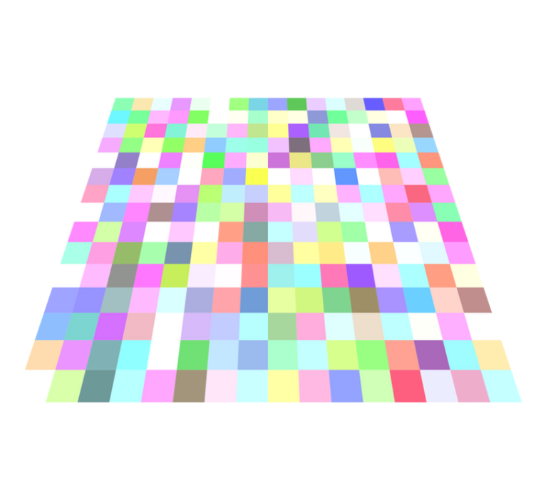 Colorful Squares Pattern geometric vinyl carpet - TenStickers
