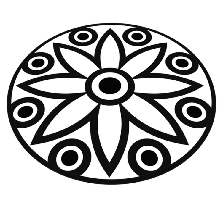 Circular Mandala Design geometric vinyl carpet - TenStickers