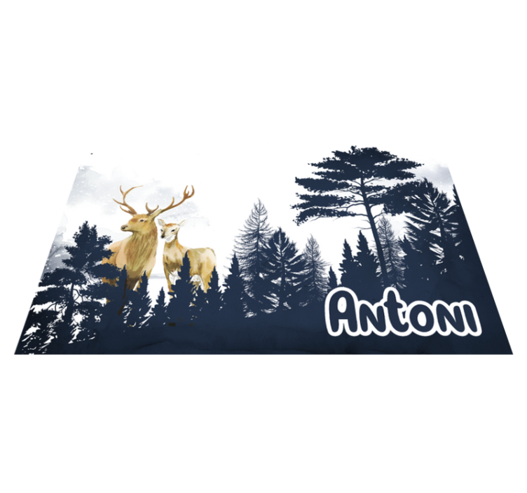 Forest Fauna Silhouette custom vinyl carpet - TenStickers