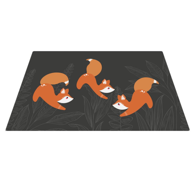 Playful Foxes Pattern animal vinyl carpet - TenStickers