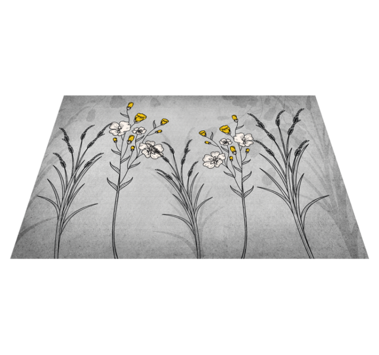 Botanical Illustration Detail floral vinyl carpet - TenStickers
