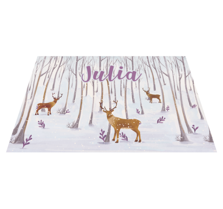 Winter Forestscape custom vinyl carpet - TenStickers