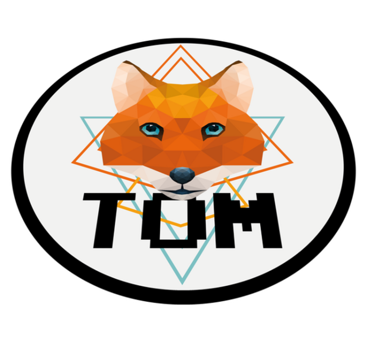 Geometric Fox Circle custom vinyl carpet - TenStickers