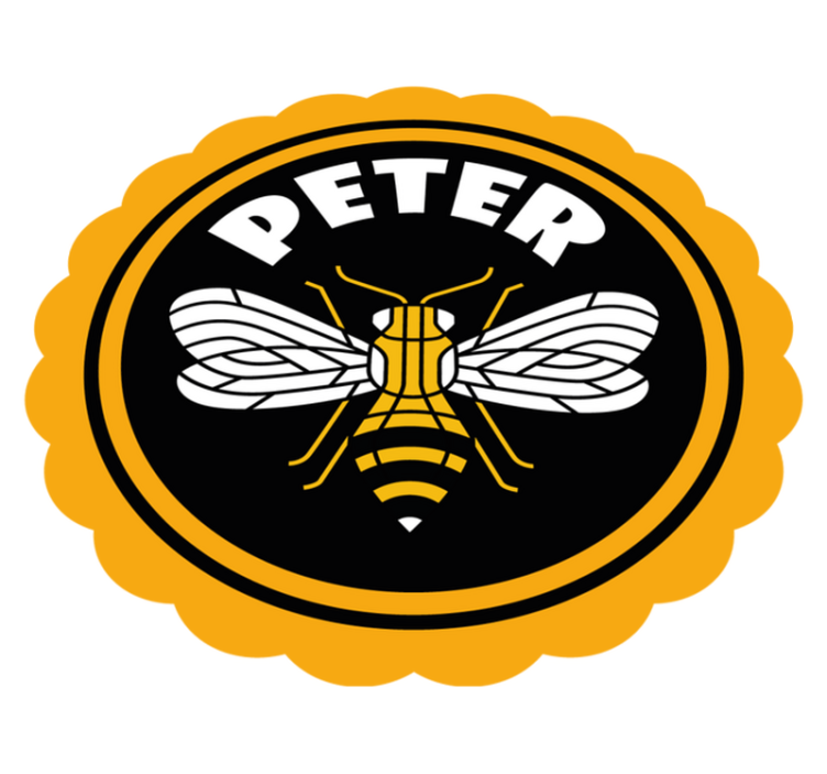 Personalized Bee Emblem custom vinyl carpet - TenStickers