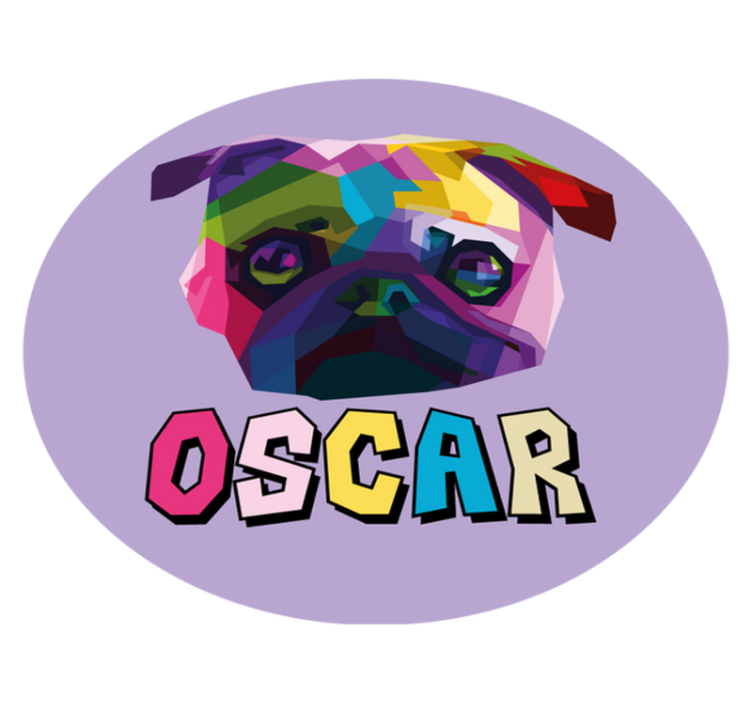 Geometric Canine Illustration custom vinyl carpet - TenStickers