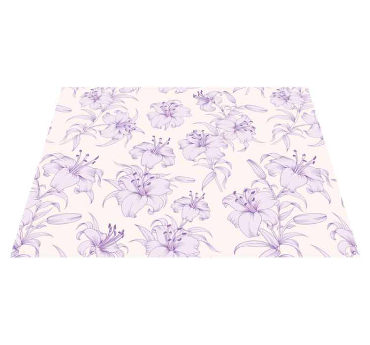 Floral vinyl carpet lilac floral design - TenStickers