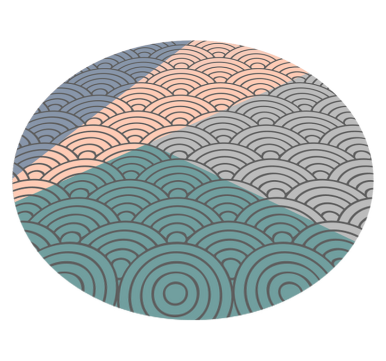 Scalloped Waves Pattern geometric vinyl carpet - TenStickers