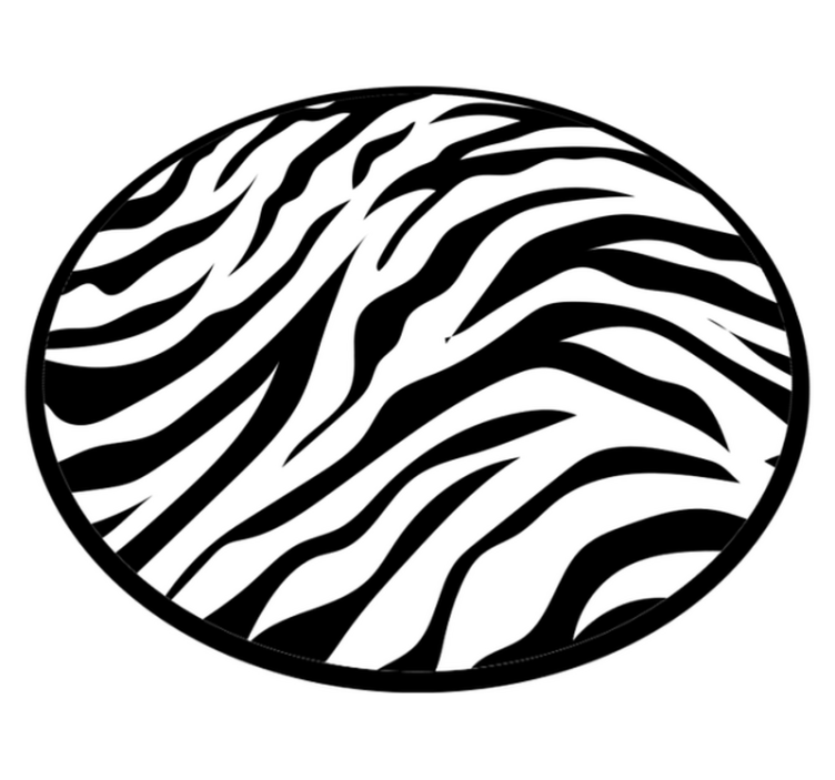 Zebra Stripe Circular Design animal print vinyl carpet - TenStickers