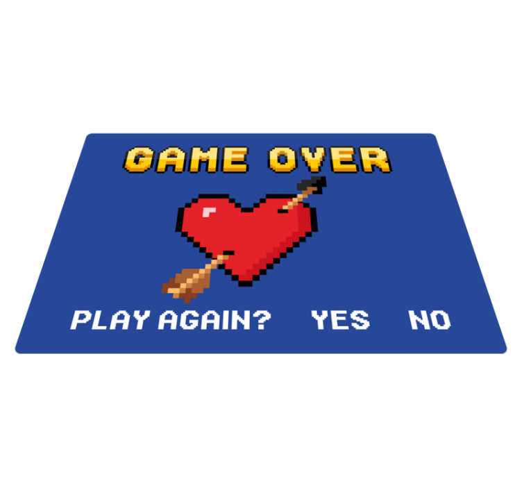 Pixelated Heart Game Over custom vinyl carpet - TenStickers