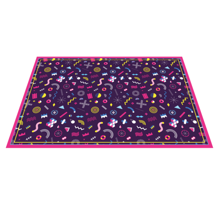 Memphis gaming pattern vintage rug - TenStickers