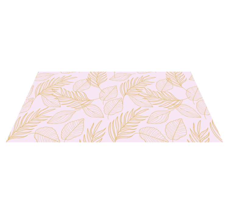 Golden Leaf Pattern Overlay floral vinyl carpet - TenStickers