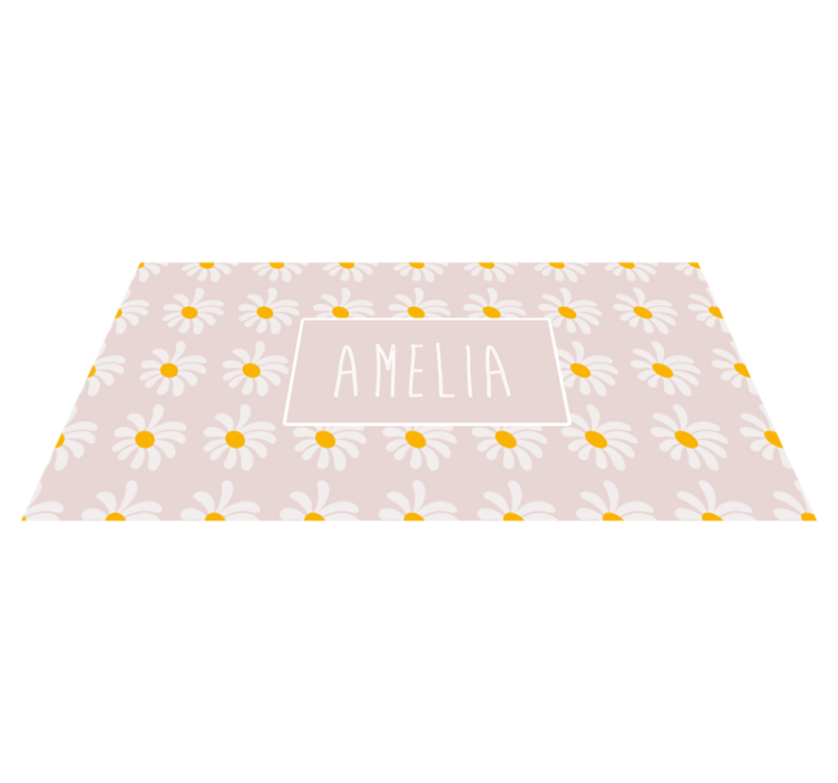 Custom Daisy Pattern personalised vinyl carpet - TenStickers