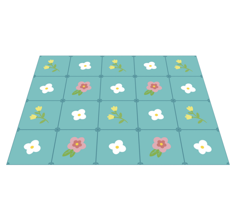 "Granny Chic" Floral Decor floral rug - TenStickers