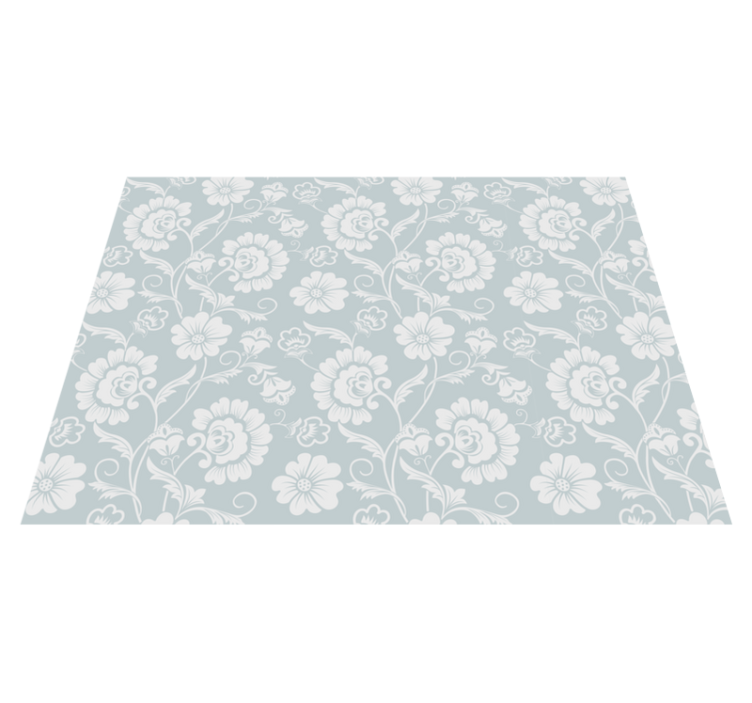 Elegant Floral Pattern grey vinyl carpet - TenStickers