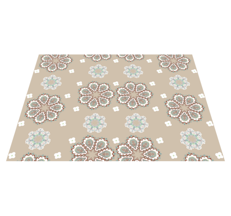 Mosaic Floral Elegant Pattern beige vinyl carpet - TenStickers