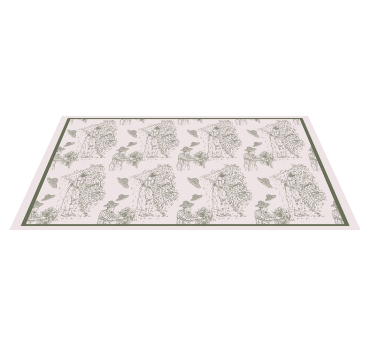 Monochrome Jungle Sketch vintage vinyl carpet - TenStickers