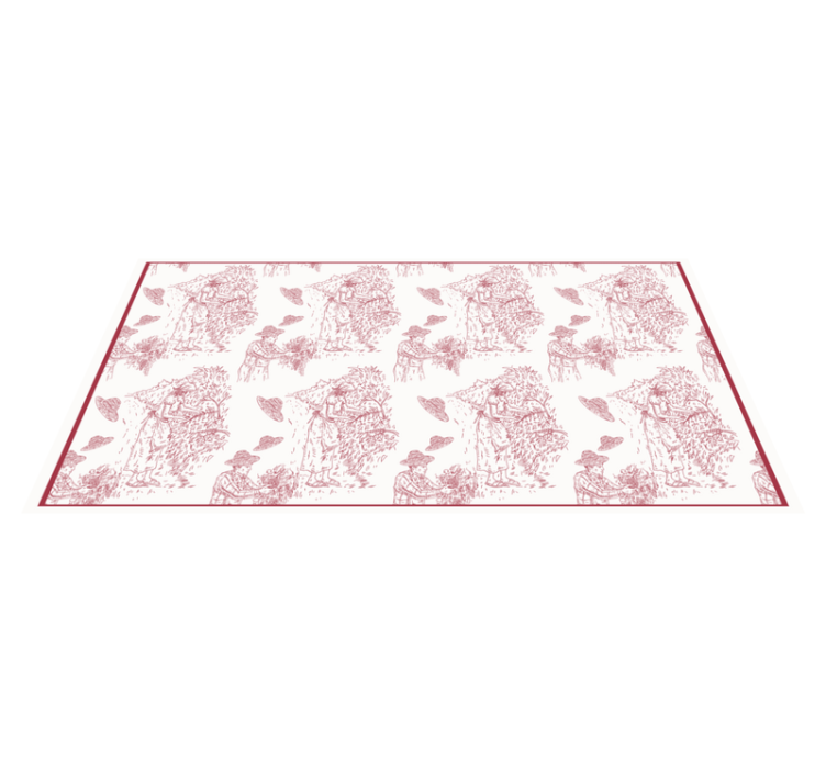 Pastoral Scene Toile Pattern vintage vinyl carpet - TenStickers