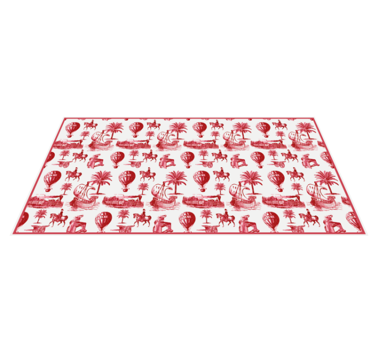 Exotic Red Animal Illustrations vintage vinyl carpet - TenStickers